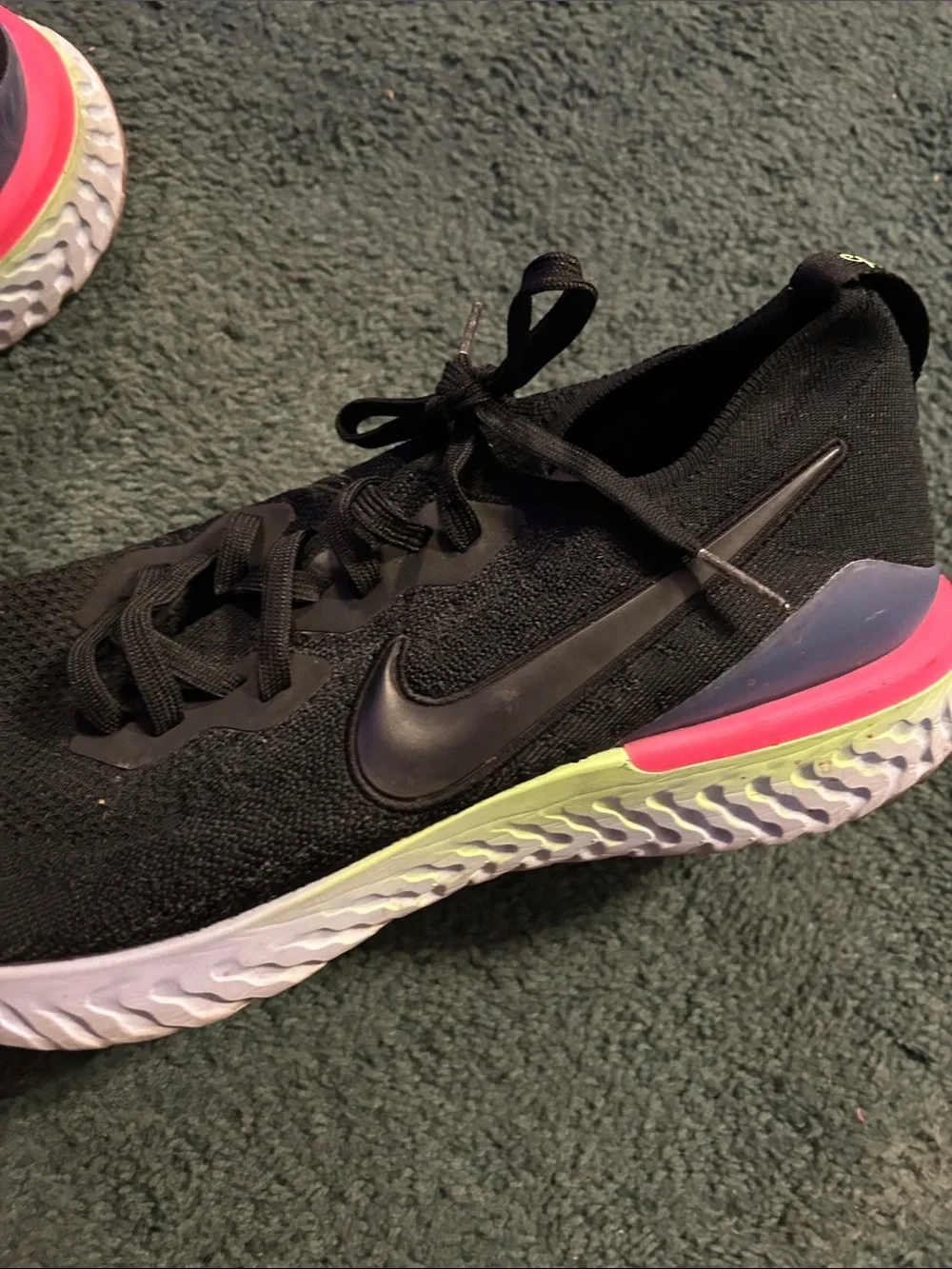 Nike Men’s Black with Pink Accent Athletic Sneakers